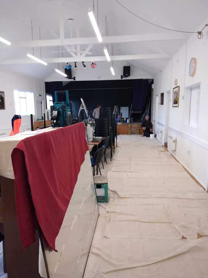 Main Hall undergoing re-decoration January 2024